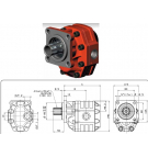 Bomba de engranajes Binotto NPH-27 ISO SHORT L